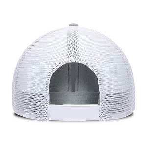 <b>Light</b> Gray Mesh Trucker Hat 6-<b>Panel</b> Adjustable Snapback Casual Cap for Adults Spring Summer Unisex Breathable Style - Product Image 6