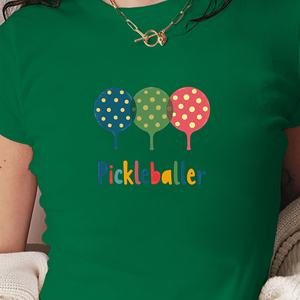 Pickleballer Camiseta corta ajustada para mujer con estampado de lunares Y2K Estilo de moda Cuello redondo Spandex/Tela de punto de poliéster - Product Image 1