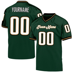 Wholsale Direct OMMIZ INDUSTRY Custom <b>Green</b> White-Old Gold <b>Mesh</b> Authentic Throwback Football Jersey - Product Image 1