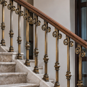 Heritage Bronze Railing <b>Handrail</b> Balustrade with Classic Scroll Accents for Luxury Hotels Villas Staircases and Balconies - Product Image 1