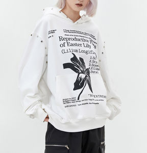 Sweat à capuche marron épais 450 g/m² coupe ample à manches longues tombantes, style vintage, color block, avec fermeture éclair, pour l'hiver, brodé, idéal pour le chasseur - Product Image 6