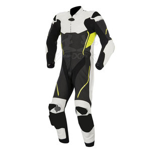<b>Red</b> White Black Leather Motorcycle Racing <b>Suit</b> Full Sleeve Unisex Windproof Breathable Color Blocked All Seasons - Product Image 2