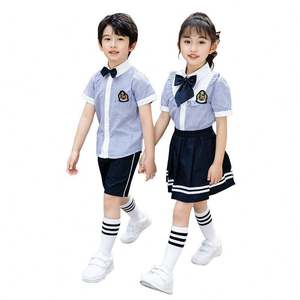 Tenue d'uniforme scolaire DHL pour la maternelle et l'école primaire, ensemble deux pièces sportif pour enfants, style professionnel, collection printemps pour collégiens - Product Image 1