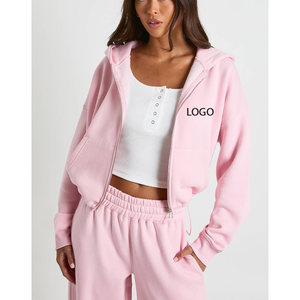 Sweat à capuche surdimensionné de haute qualité OEM, logo imprimé en mousse 3D personnalisé, fermeture éclair, polyester/coton, vêtements de sport pour femmes - Product Image 1