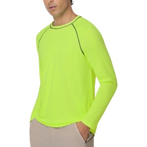 Unisex <b>Neon</b> <b>Green</b> Full Sleeve Rash Guard Quick Dry Eco-Friendly Breathable Polyester Sport <b>Top</b> Adult Fitness Shirt UPF50+ - Product Image 3
