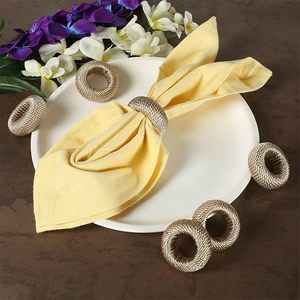 Woven Napkin Rings Set of 12 Ring Shape Classic Design Fabric Napkin Holders for Wedding Table Décor 4.5cm Width Durable - Product Image 2