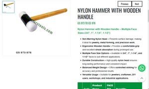 Martillo de nailon con mango de madera, herramientas para hacer joyas, herramientas manuales de orfebrería que no dañan, juego de martillos para conformar metal |   N.° de artículo GS-973 - Product Image 3