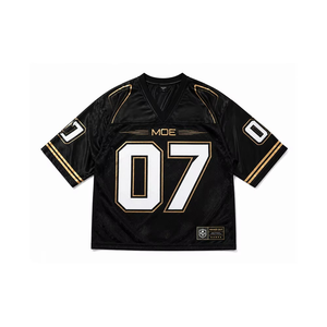 เสื้อฟุตบอลอเมริกัน โพลีเอสเตอร์ 100% ทรงบ็อกซี่ พรีเมียม แฟชั่นสตรีทสำหรับทุกเพศ สกรีนโลโก้และหมายเลขได้ตามสั่ง OEM ระบายอากาศได้ดี ผ้าตาข่าย เสื้อทีม - Product Image 3