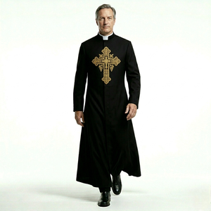 Túnica de Sacerdote Premium al por Mayor, Túnica Litúrgica Bordada Personalizada, Vestimenta Religiosa, Túnica para Clérigos - Product Image 3