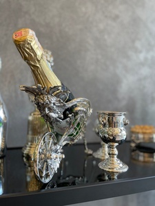 Range-bouteilles en bois et métal, présentoir organisateur de bouteilles, support de rangement pour la maison, solution de rangement premium pour bouteilles de vin - Product Image 3
