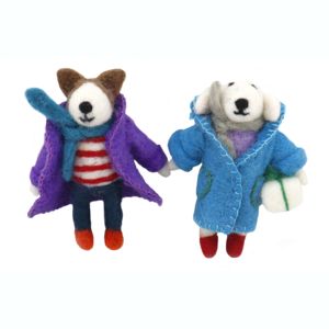 2025สักหลาดแฮนด์เมดขนาด9ซม. เครื่องประดับรูปกระต่ายคู่ฤดูหนาวอุปกรณ์ตกแต่งโต๊ะสำหรับวันคริสต์มาสอุปกรณ์ตกแต่งวันหยุดสำหรับปีใหม่ - Product Image 2