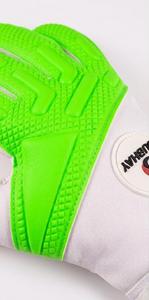 Guantes de Portero de Fútbol Subhay, Dedos Completos, Blancos y Verdes, Palma de Silicona Antideslizante, Correa de Muñeca Ajustable, Unisex, Equipo Deportivo - Product Image 6