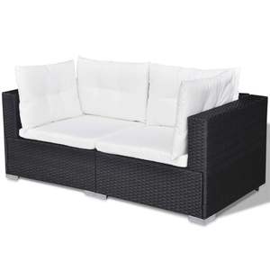 Juego de 10 Muebles de Patio en Negro y Blanco Crema - Product Image 6