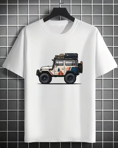 Men's White T-Shirt with -customize Digital Print Short Sleeve O-Neck Casual Regular Fit 100% Cotton Jersey Breathable - Product Image 3