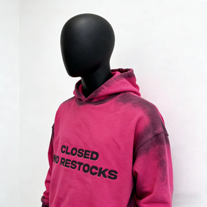 High Quality Luxury Manufacturer Custom Painted <b>Spray</b> Hoodie <b>Sun</b> Fade <b>Screen</b> Printing Vintage Acid Washed Hoodie for Men - Product Image 4