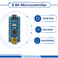 Carte de développement FYX Stock ATMEGA328P Nano V3.0 16 MHz avec module microcontrôleur Mini USB USB-C, câble et connecteur à broches – Kit DIY