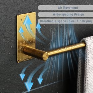 Stainless Steel Adhesive <b>Gold</b> Towel Bar No Drill Towel Rod Wall Mounted for Decorate Your Bathroom Multipurpose Available Sell - Product Image 6