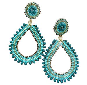 Fabricante y Exportador de Pendientes Bordados a Mano, Proveedor de Pendientes para Mujer, Joyería Festiva para Fiestas al Mejor Precio, Pendientes con Cuentas - Product Image 1