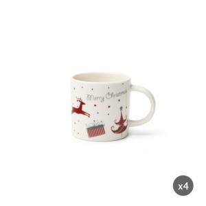 Set di 6 Tazze da Caffè in Ceramica Excelsa 10 Cl con Design Natalizio Multicolore - Product Image 1