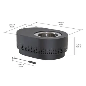 Elegante Brasero de Acero Inoxidable Hecho a Mano, Brasero Decorativo Artístico para Patio, Barbacoa, Exterior - Product Image 3