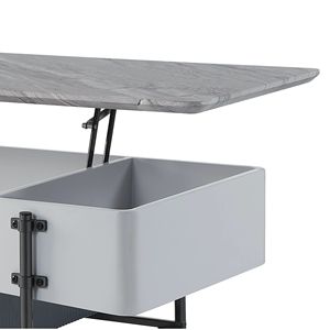 Wilkins High <b>Gloss</b> Finish Coffee <b>Table</b> with Lift Top Gray and <b>White</b> Color Scheme - Product Image 6