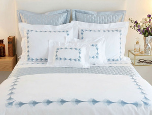 Wholesale Custom Cotton Duvet Cover Sets Embroidered Blue Ginkgo European American Style 250TC Pillowcases for Home Hotel - Product Image 3