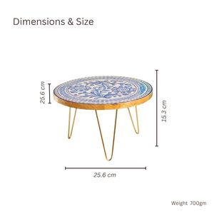 Aqdus Saleem Round Metal <b>Cake</b> <b>Stand</b> with Legs for Dessert Display Bakery & Party Tabletop Use - Product Image 2