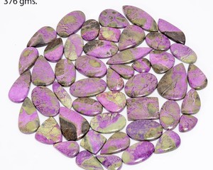 Lot de cabochons en Atlantisite naturelle, mélange de serpentine verte et violette, stichtite, pierres précieuses polies, pierres en vrac pour la fabrication de bijoux - Product Image 1