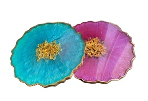 <b>Japanese</b> <b>Tea</b> Set Modern Epoxy Resin Cedar Wood Insulation Pad Coasters <b>Cup</b> Resin Coaster at Wholesale Prices - Product Image 4