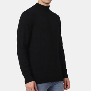 Wholesale <b>Men</b> Mock Neck Long Sleeve Oversized 100% Cotton Fleece Breathable Eco-Friendly Stretch T <b>Shirt</b> <b>for</b> Autumn <b>Winter</b> - Product Image 5