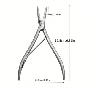 Alicates profesionales duraderos para extensiones de cabello de acero inoxidable de 7 pulgadas, dientes planos, ranuras lisas para uso comercial, Unión de queratina - Product Image 4