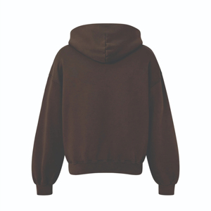 เสื้อฮู้ดซิปผู้ชายทรงโอเวอร์ไซส์ สีพื้น ผ้าฟลีซคอตตอน สวมใส่สบายๆ สำหรับฤดูใบไม้ร่วง ทรงปกติ แขนยาวถัก - Product Image 2