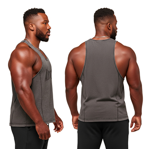 <b>Stringer</b> Gym <b>Vest</b> Fitness Singlet Breathable Cotton Bamboo Sleeveless Workout Muscle Bodybuilding Mens Tank Top Athletic - Product Image 2