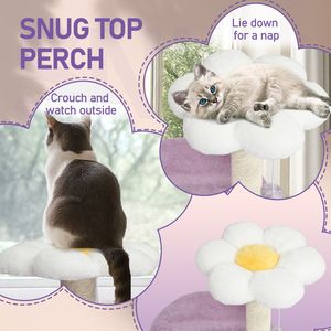 Torre per Gatti da 33 Pollici con Piattaforme Multi-Livello, Tiragraffi e Letti Imbottiti per Gatti - Product Image 5