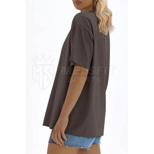 T-shirts pour femmes élégants et surdimensionnés, été, tissu tricoté uni léger et respirant, coupe classique pour un style streetwear décontracté - Product Image 4