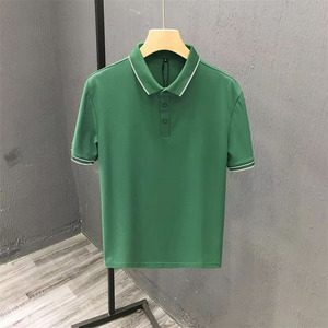 Camiseta de Hombre OEM de Manga Corta con Spandex, Diseño Moderno Anti-Pilling, Rayas Bordadas, Logotipo Personalizable, Tejido de Punto - Product Image 4
