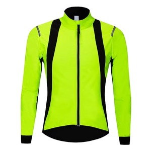 Veste de cyclisme softshell pour homme, polaire thermique, coupe-vent, réfléchissante, manches longues, veste de vélo, vert fluorescent noir OEM - Product Image 1