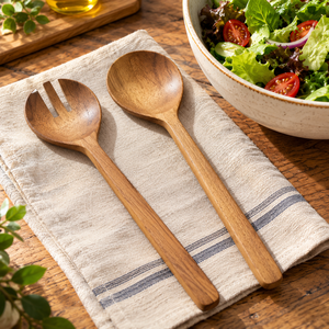 Servidores de Ensalada de Madera Hechos a Mano con Mangos Decorativos, Fabricante |   Cucharas para Servir Personalizadas al por Mayor, OEM, ODM, a Granel - Product Image 5