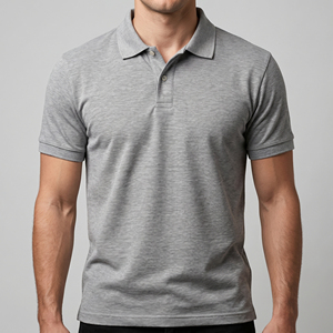 Polo Personalizado para Hombre, Color Gris Jaspeado, Algodón Piqué, Transpirable, Corte Ajustado, Manga Corta, para Golf, Verano - Product Image 2