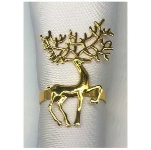 Anneaux de serviette élégants et modernes en aluminium métallique, motif bois de cerf, écologiques, durables, accessoires de table de mariage. - Product Image 4