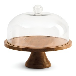 Base de Madera Premium para Pastel con Cúpula de Vidrio para Mesa de Postres de Boda, Soporte de Exhibición para Cocina de R B Overseas al Precio Más Bajo - Product Image 2