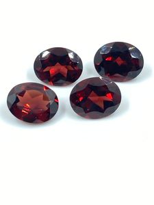 Pierre de grenat rouge naturelle taillée, pierre précieuse de haute qualité, belle forme ovale, 8x10MM, 11,55 carats, 4 pièces - Product Image 1