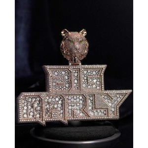 Big Dirty <b>Custom</b> <b>Name</b> Pendant With Lion Head VVS Moissanite Diamond 925 Sterling Silver Iced Out Hip Hop <b>Necklace</b> Luxury Jewelry - Product Image 1