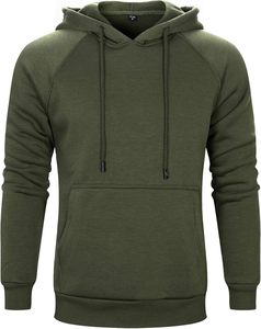 Sudadera con Capucha Negra para Hombre, Manga Larga, Color Sólido, Informal, con Cordón Ajustable y Bolsillos Laterales, de Poliéster de Peso Medio, para Otoño - Product Image 3