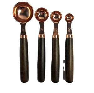 Juego de Cucharas Medidoras de Cobre de Alta Calidad con Soporte de Anillo para Medición Precisa en Repostería, Cocina y Uso en la Cocina, Decoración del Hogar - Product Image 2