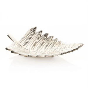 Plats à fruits en aluminium très demandés, taille personnalisée, forme de feuille, finition argentée, bols et plats de service design en métal à vendre - Product Image 1