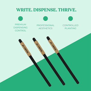 Stylos à graines écologiques - Corps en papier recyclé durable, pointe de 0,35 mm, encre noire, stylo à bille avec capuchon en graines, papeterie zéro déchet, cadeau - Product Image 2