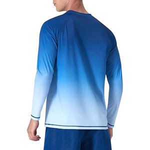 Maillot de bain unisexe sans manches, dégradé bleu et blanc, polyester/nylon 160g, séchage rapide, respirant, anti-UV - Product Image 3