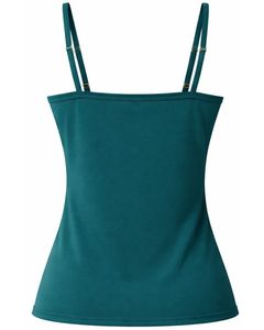 Débardeur Femme Vert Teal Coupe Ajustée Bretelles Réglables Extensible Décontracté Basique Été Confortable Quotidien - Product Image 3