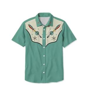 Chemises Hawaïennes Imprimées Palmiers pour Femme et Homme – T-shirts Amples en Lin à Manches Courtes pour la Plage, Style Décontracté Urbain Anti-Plis – Nouvelle Collection Été - Product Image 4